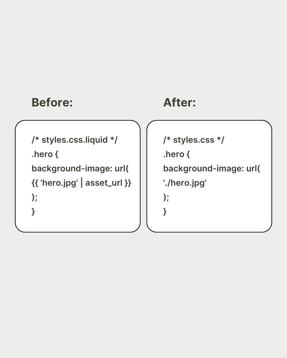 ArchetypeThemes's tweet image. Shopify Theme Assets Just Got Simpler
A small but powerful update spotted by @itsbertiful: relative paths now work in theme assets.
What changed:
→ Direct file references in your assets directory
→ Works for CSS, JS, images, and SVGs
→ No more asset_url filters needed
→…