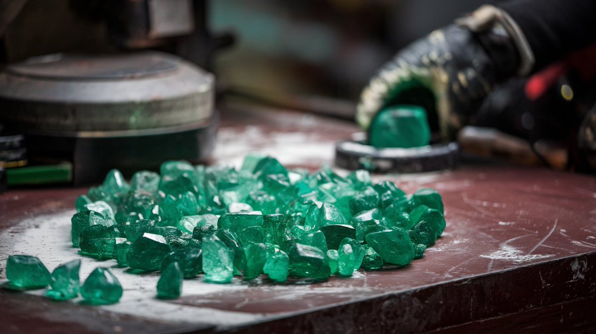 SentimentalCook's tweet photo. Guys, I was put in contact with an emerald dealer in Singapore and I have just had a brief chat with him. If what he told me is correct, its just insane.

Apparently, Zambian emeralds are increasingly valued for their high clarity and ethical sourcing. There are concerns regarding the sourcing of Colombian emerald due to some illegal mining operations linked to criminal gangs who exploit their workers. The fact that our emeralds are considered as being ethically sourced is an advantage for us.

Now, this next bit blew my mind. Kagem's emeralds auctions set the BENCHMARK price for future sales through price discovery mechanism. Buyers submit sealed bids, ensuring transparency and competitive pricing unlike Colombia’s private sales model which lacks transparency. Through Gemfields' auction system emeralds are sold at market-driven prices. This FORCES Colombian miners to adjust prices to compete with our emeralds.

And I quote "Kagem's auction results serve as price indicators for the wider industry, influencing gemstone dealers, jewelers, and investors."
We literally call the shots.

Either, this guy told me BS or GRZ has sold us out.

Image is AI generated