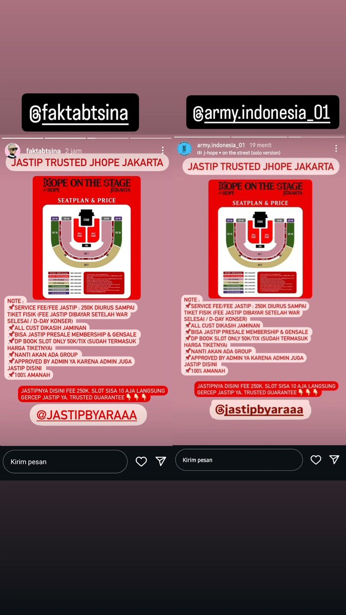 Reminder my, jgn percaya sm endorse dr akun fanbase besar! Karna blm menjamin bakalan "TRUST/APPROVE BY ADMIN" grgr mereka post kyk gini banyak ARMY yg kena tipu!! #HOPE_ON_THE_STAGE_TOUR #HOPE_ON_THE_STAGE_TOUR_Jakarta #HOPE_ON_STAGE_TOUR #HOPE_ON_THE_STAGE_TOUR_BKK #jhope_TOUR