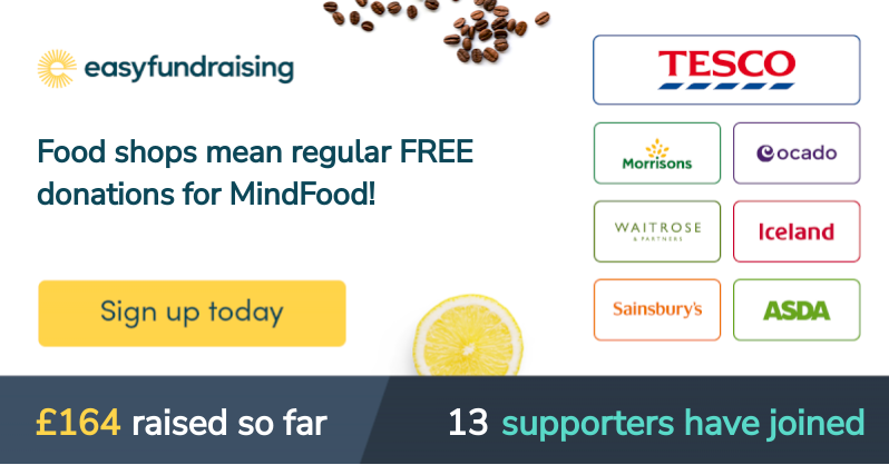 Shop online for groceries and support MindFood effortlessly with #easyfundraising!  

Join us and help while shopping at Tesco, Morrisons, ASDA, Sainsbury's, Waitrose, Iceland, and Ocado—at no extra cost!  

Get started here:  
join.easyfundraising.org.uk/mindfood/34d