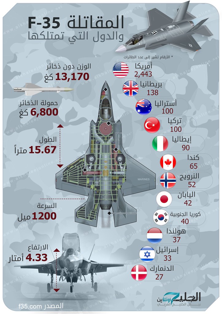 Lockheed Martin F-35 Lightning
يصل سعر الطائرة الواحدة إلى أكثر من 100 مليون دولار