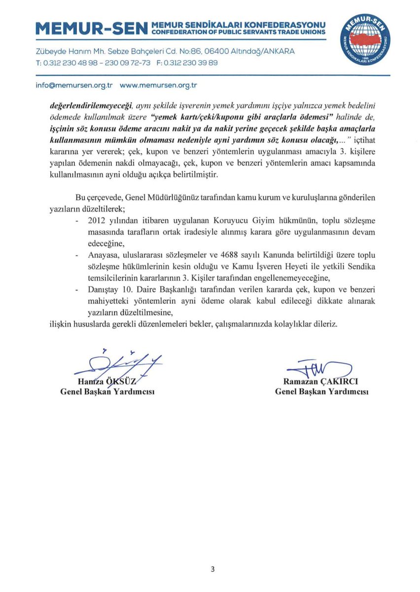 _aliyalcin_'s tweet photo. Koruyucu Giyim Engellenmesin, Yanlışta Israr Edilmesin !

Toplu sözleşmede yasaya, hükümlerde masaya riayet edilmek zorundadır. 

10 yılı aşkın süredir uygulanan kazanımlarımızın masanın taraflarını tanımaksızın bürokrasi tarafından engellenmesi, kabul edilebilir bir durum değildir. 

Toplu sözleşme hükmünün nasıl uygulanacağı açık ve nettir, tarife muhtaç değildir. Bunun üzerine tek taraflı talimatlarla kısıtlanması, daraltılması hatta engellenmesi masayı tanımamak, tarafların kararlarını görmezden gelmek demektir. 

Koruyucu Giyim kazanımımız; mücadelemizin, alın terimizin, emeğimizin karşılığı, emekçinin hakkıdır. 

Danıştay 10. Daire tarafından verilen kararda “ayni” ödemenin kapsamı, sınırı ve çizgisi bellidir. Zaman kaybedilmeden hatadan dönülmesini, yazıların düzeltilmesini ve yanlışta ısrar edilmemesini bekliyoruz. 

@HMBakanligi |@memetsimsek