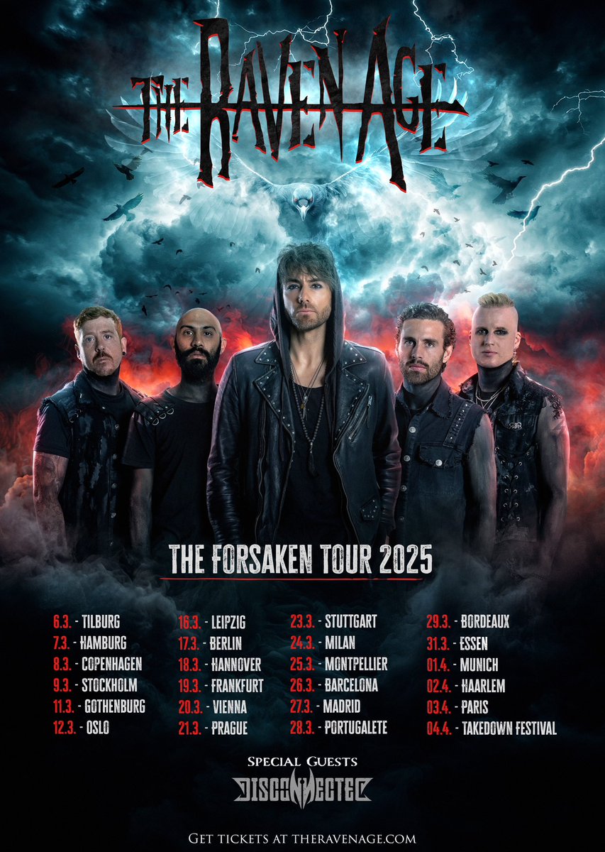 The Forsaken Tour is almost here! 🎸 Meet &amp; Greet tickets are now available via The Raven Age store on our website. Looking forward to meeting you all!

- Fan Club members with M&amp;G on your tier you can ignore this message 🤝

See you soon 🤘