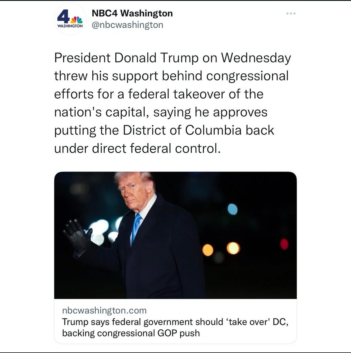 OccamWasRight's tweet image. Trump takeover of Washington, DC 

#WashingtonDC #ControlBoard #Trump #DOGE