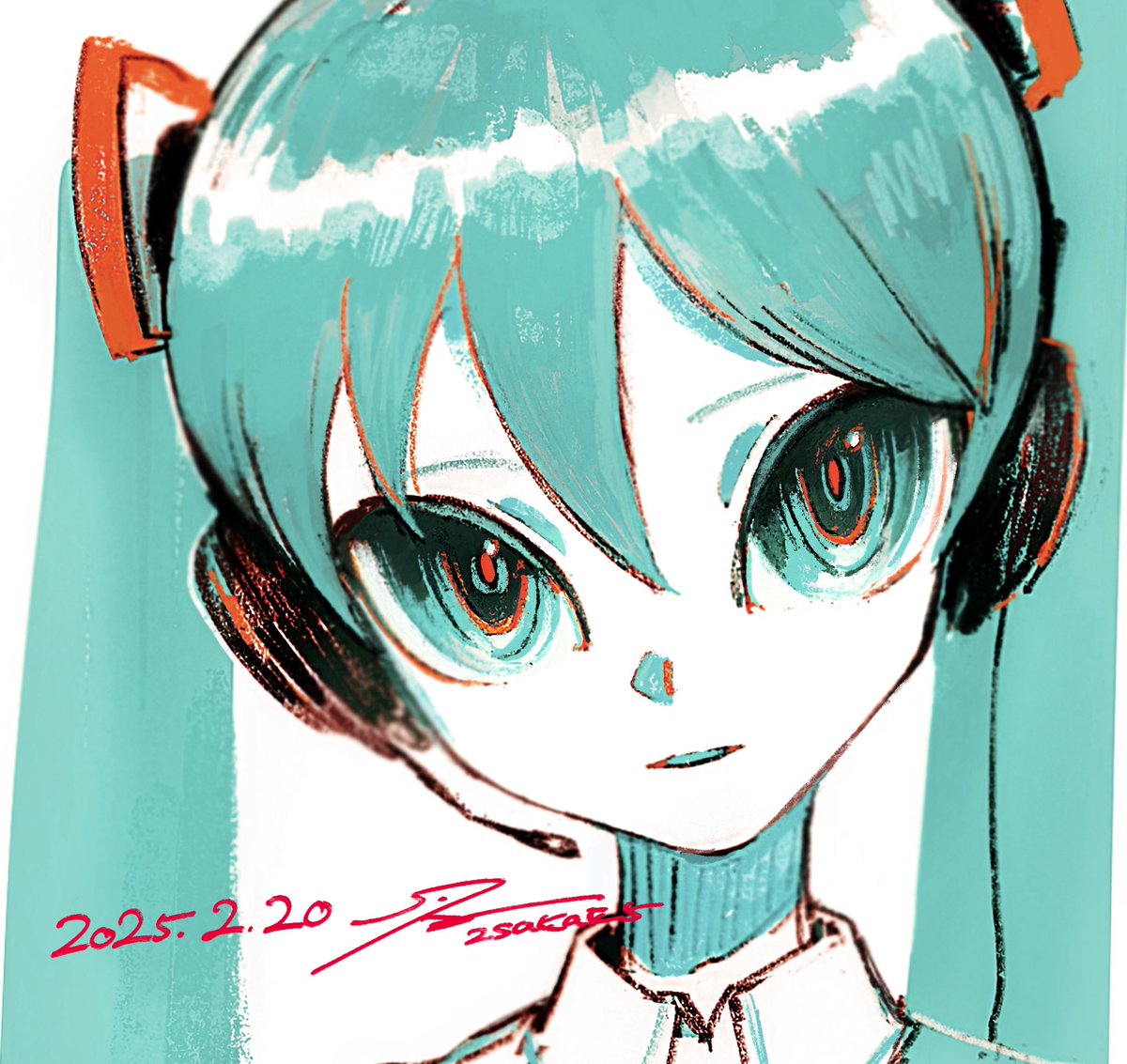 初音ミク 「加工の前 」|SAKAE&するばのイラスト