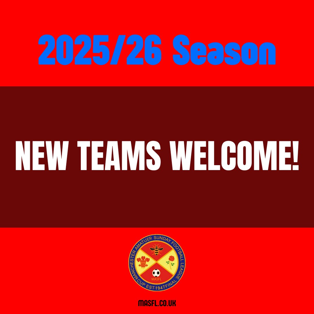 ManchesterASFL's tweet image. 2025/26 SEASON!

MASFL is now actively searching for teams to join us next season.

We have offered one of Manchester's highest levels of amateur football since 1947!

If you are at all interested, please drop us a DM or email!

#masfl