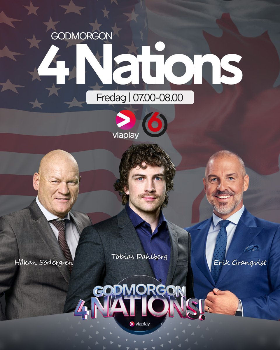 Två giganter gör upp och endast en kan kliva upp på tronen 🇺🇸⚔️🇨🇦

Missa inte finalen i 4 Nations🔝🏆
📺USA-Kanada, i natt 01.45 på Viaplay och TV6
📺 Godmorgon 4 Nations!, fredag 07.00 med alla höjdpunkter och analyser från matchen
<a href="/DahlbergTobias/">Tobias Dahlberg</a> <a href="/ErikGranqvist/">Erik Granqvist</a> <a href="/pasen22/">Håkan Södergren</a>