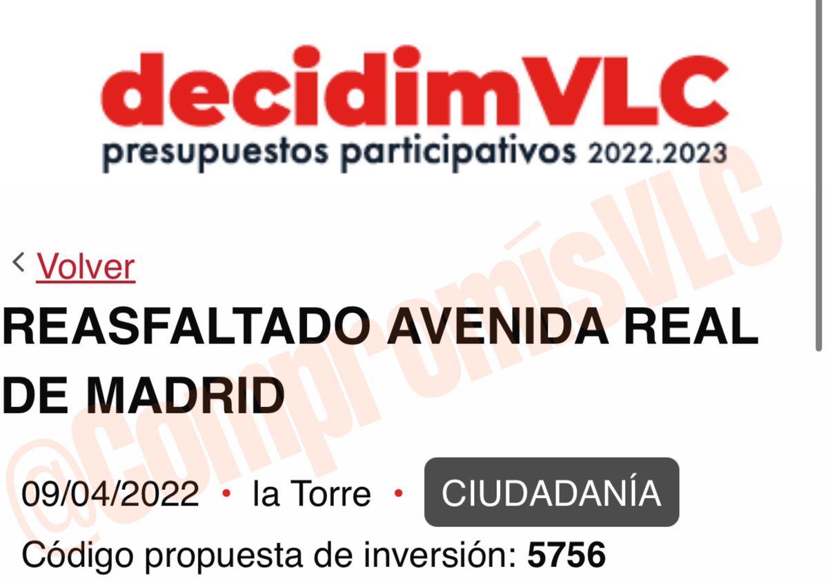 papirusa's tweet photo. 🛑 ALTRA MENTIDA

Un asfaltat que va aprovar el govern de @CompromisVLC i va ser impulsat per la ciutadania als pressupostos participatius de 2022.

Uns pressupostos que PP i Vox HAN ELIMINAT.

Catalá menteix. https://t.co/B1sWqwhvhg