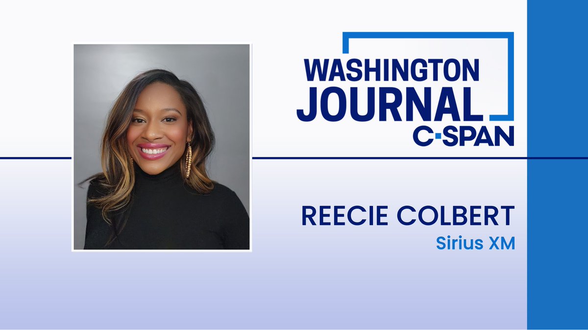 Washington Journal (@cspanwj) on Twitter photo FRI| Sirius XM talk-show host Reecie Colbert (<a href="/ReecieColbert/">Reecie @BlackWomenViews</a>) discusses President Trump's first month in office and political news of the day.
Watch live at 8:45am ET! FRI| Sirius XM talk-show host Reecie Colbert (<a href="/ReecieColbert/">Reecie @BlackWomenViews</a>) discusses President Trump's first month in office and political news of the day.
Watch live at 8:45am ET!