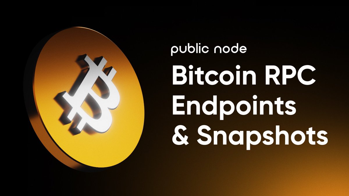 Shoutout to the <a href="/Bitcoin/">Bitcoin</a> community! 🔊 Free &amp; Fast #Bitcoin RPC endpoints for testnet and mainnet on our #PublicNode platform as well as #Snapshots, proudly brought to you by #Allnodes ⚡

Start building today! bitcoin.publicnode.com