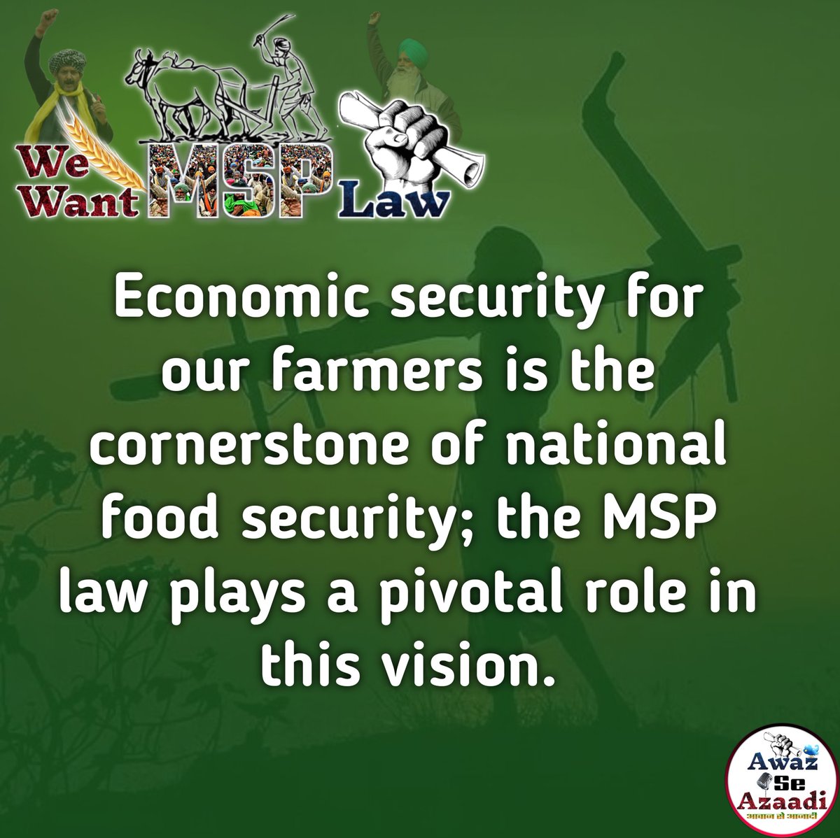 GaonWaleGuruji's tweet photo. When farmers have a reliable safety net through MSP, they can focus on innovation and quality production. #WeWantMSPLaw https://t.co/UEdp8FRTWf
