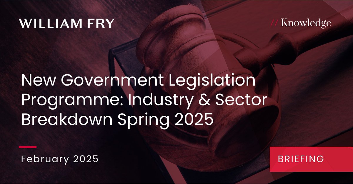 The Government Legislation Programme for the Spring 2025 session has been published. The Cabinet has approved 21 bills for priority publication and 29
bills for priority drafting.

Read the full industry and sector breakdown here.

williamfry.com/knowledge/new-…

#WilliamFry