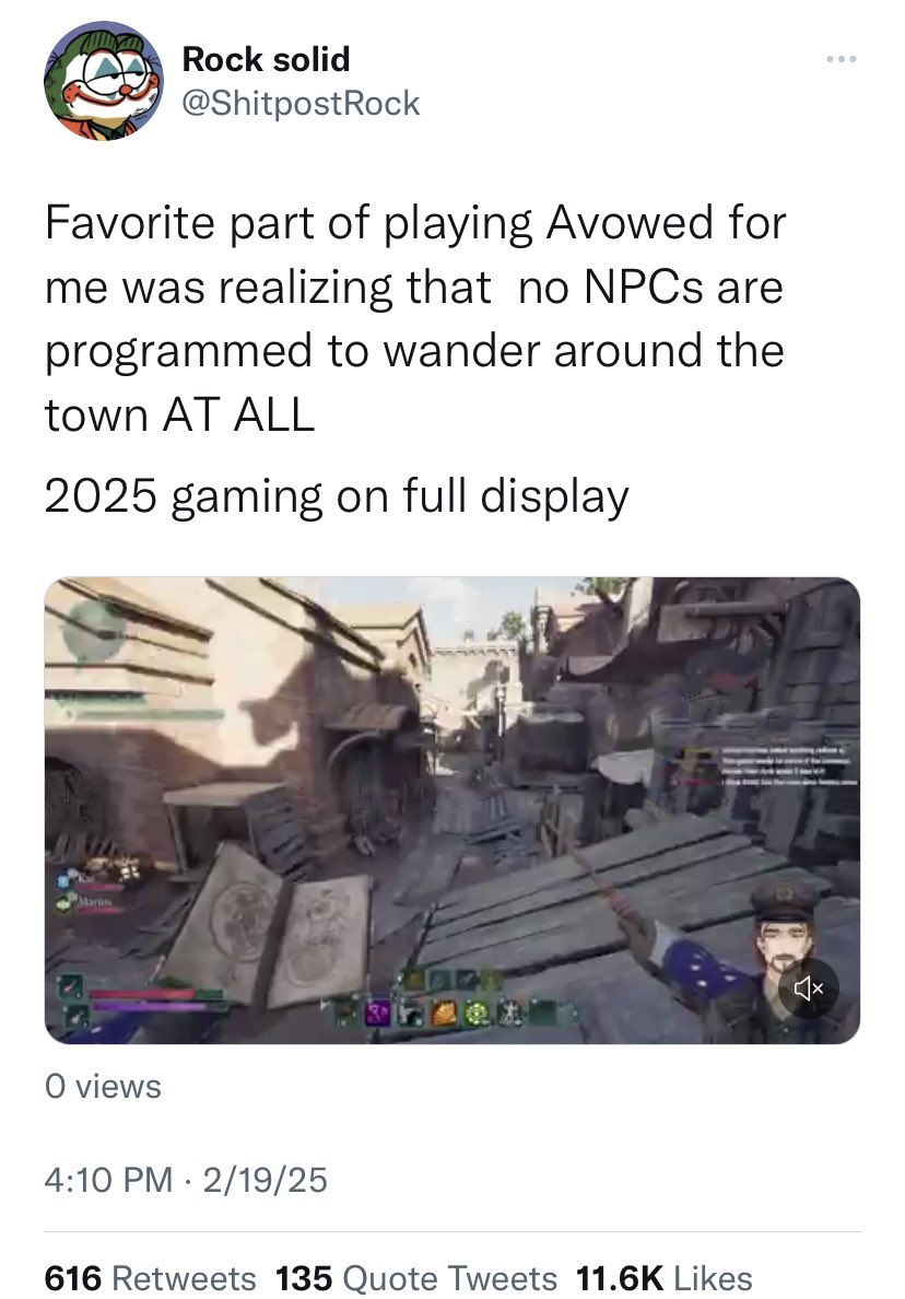 TrethanSW's tweet image. Idiotic engagement farming like this is how we end up with delayed games full of crap no one cares about. Gameplay. Gameplay. Gameplay.

Username checks out.
