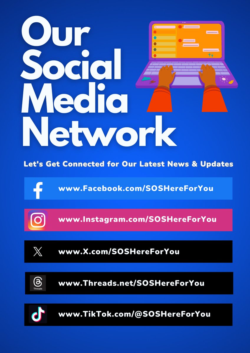 Hello everyone! how are we all?

We're sorry for being quiet but rest assured that we're still dedicated to supporting you &amp; #SOSHereForYou is still our commitment!

YOU matter to us &amp; we look forward to engaging with our community once again!

Stay tuned for updates 💪🏻🩵🧠