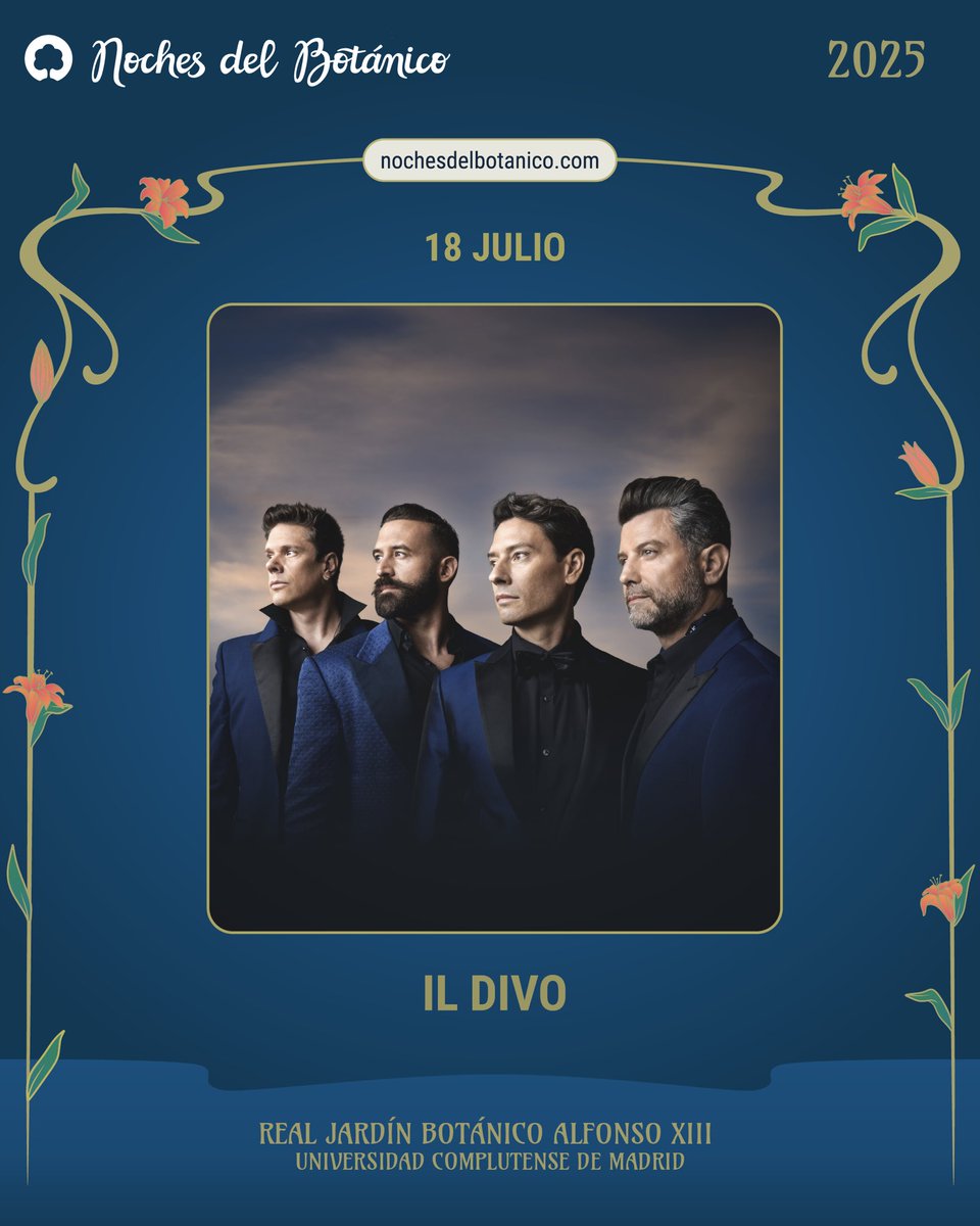 IDForeverChile's tweet photo. IL DIVO  
Actuará en  
las "Noches del Botánico"  
de Madrid  
el 18 de julio del 2025

https://t.co/XNHcwE6YBr https://t.co/bzNFG4XvhV