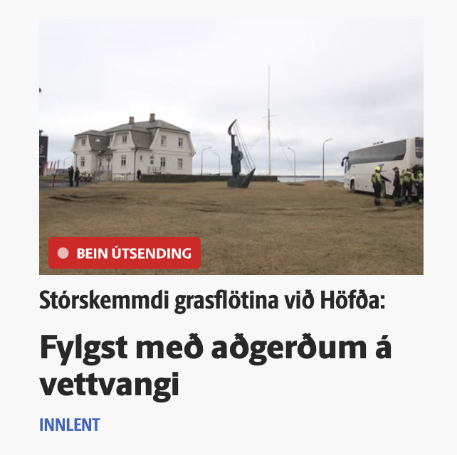 jújú það er bein útsending frá grasflötinni á höfða