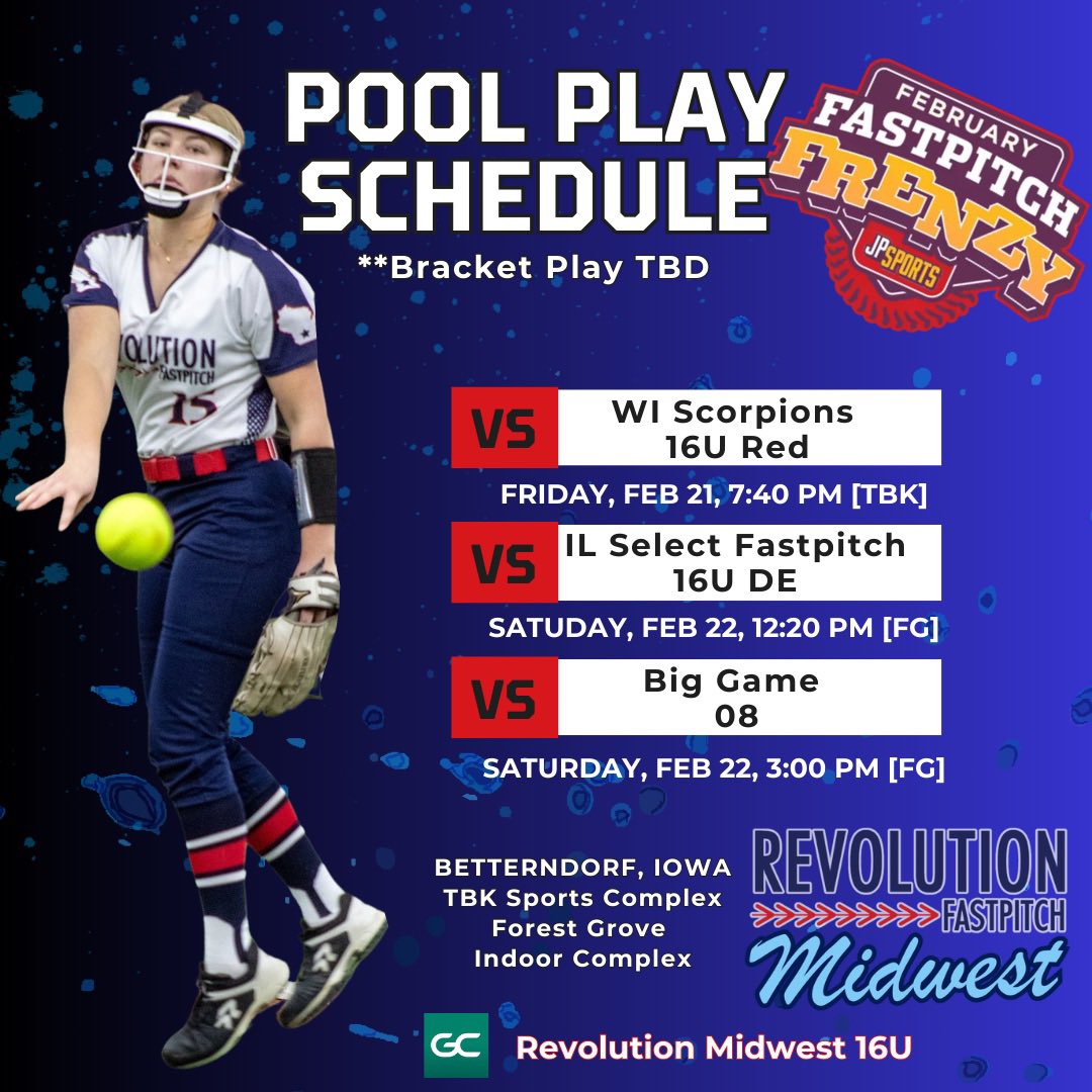 Back at it tomorrow in Iowa 🥎 follow the action on Game Changer, and Go Revs!