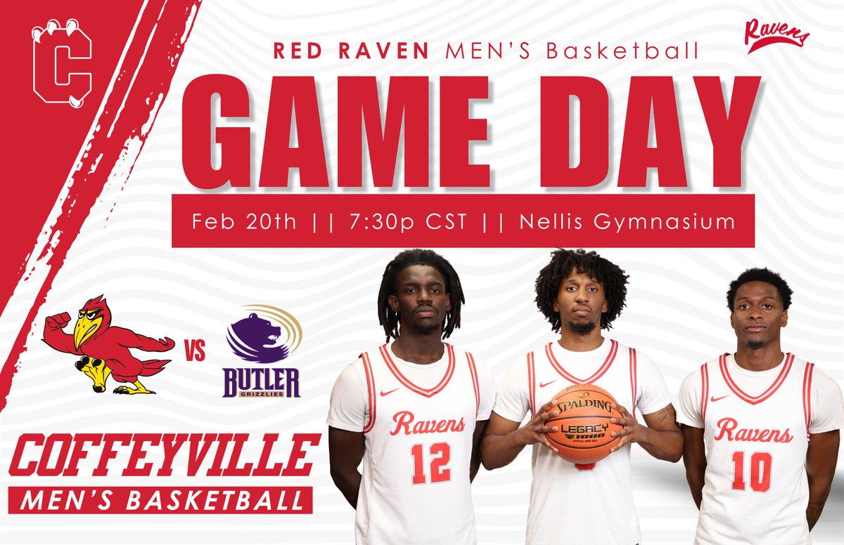 redravensports's tweet photo. MBB
Home KJCCC
GAMEDAY!!

Free General Admission!
Free Coffee &amp;/or Hot Chocolate!

7:30p - #21 Red Ravens (18-7, 14-5) vs #RV Butler (18-7, 13-6)

Stream Curtesy of RRSN: https://t.co/JE4Nmq3RCp

@cccredravens @CoffeyvilleMBB https://t.co/a01UPnz0Z8