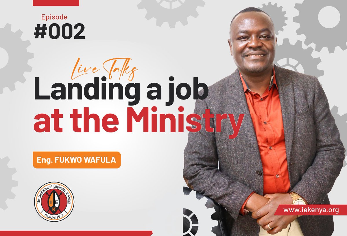 Welcome to the second episode of Live Talks by the IEK Channel!

In this episode, we sit down with Eng. Fukwo Wafula as he shares insights on how to secure a job at the Ministry. From his personal experience to tips on navigating the job market in the engineering sector, this