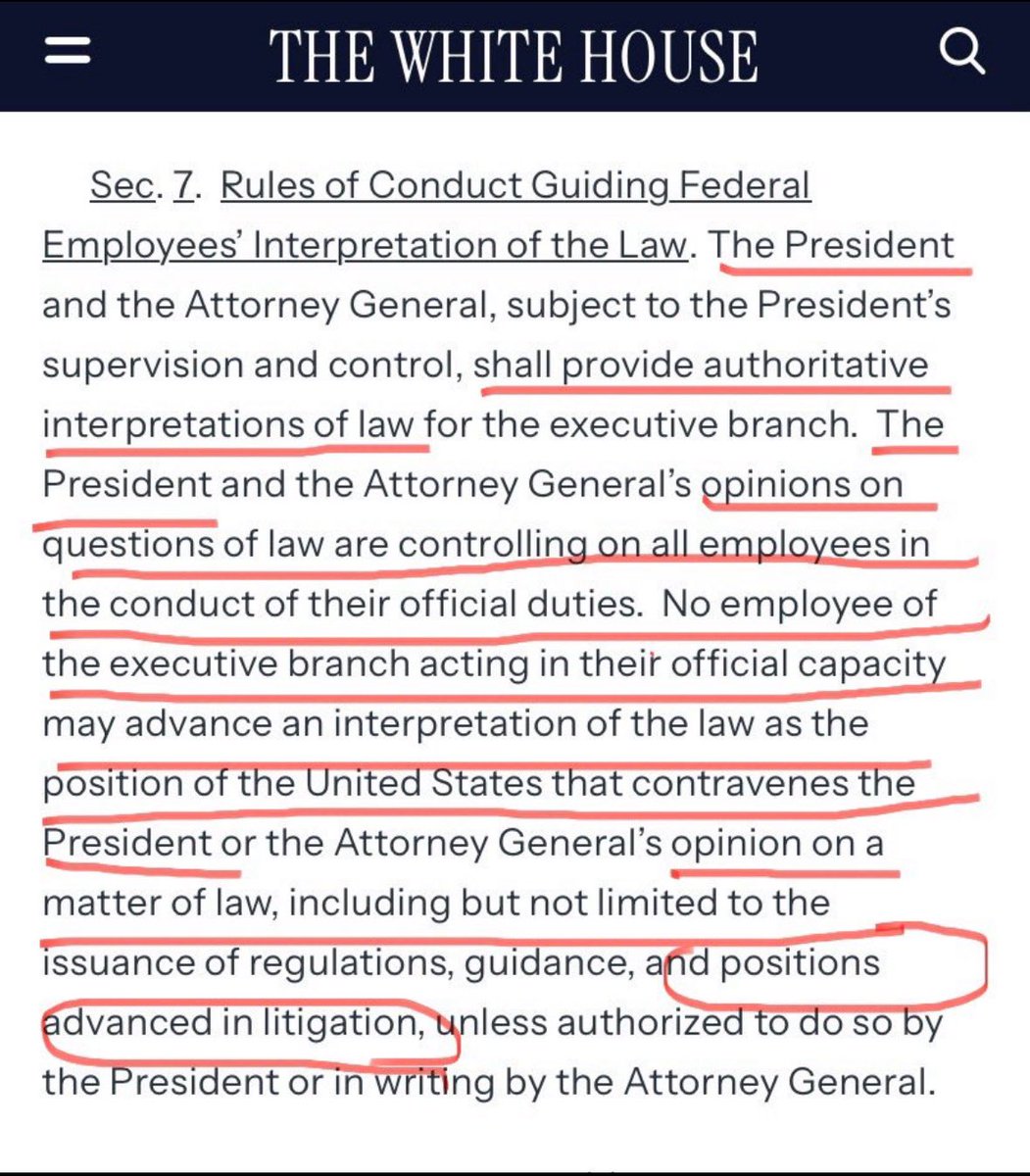 Giorno 31 dei 1461 del mandato di Trump.

Con questo decreto la separazione dei poteri è dissolta.

E allora domandiamoci: un presidente che contempla future elezioni, firmerebbe mai un decreto che darebbe ad un futuro presidente democratico l’autorità di interpretare e decidere