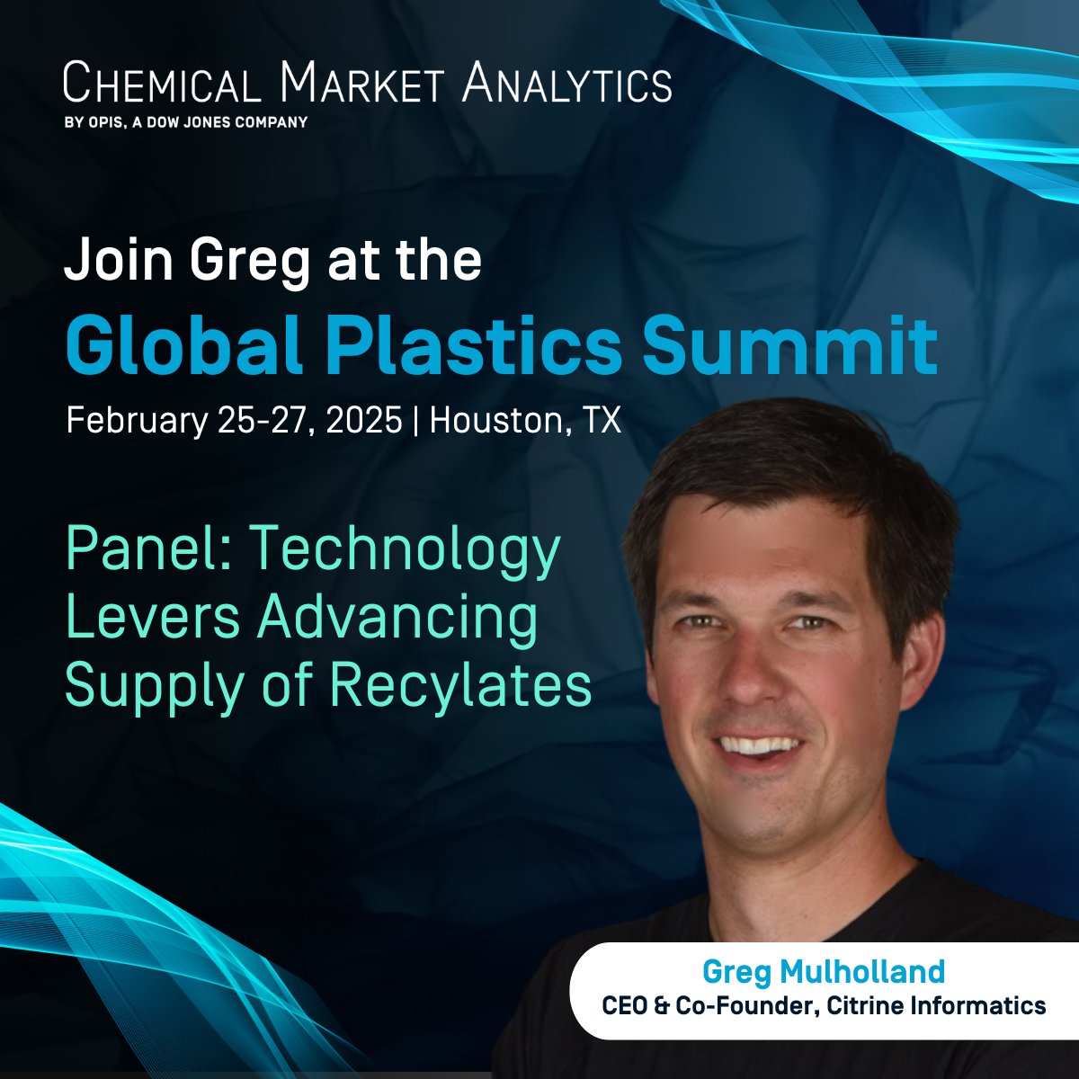 Going to the Global Plastics Summit next week?

Our CEO, Greg Mulholland, will be speaking on a panel about "Technology Levers Advancing Supply of Recylates".  Meet up with Greg to discuss how AI is being used by polymer compounders.
hubs.ly/Q034HFDH0