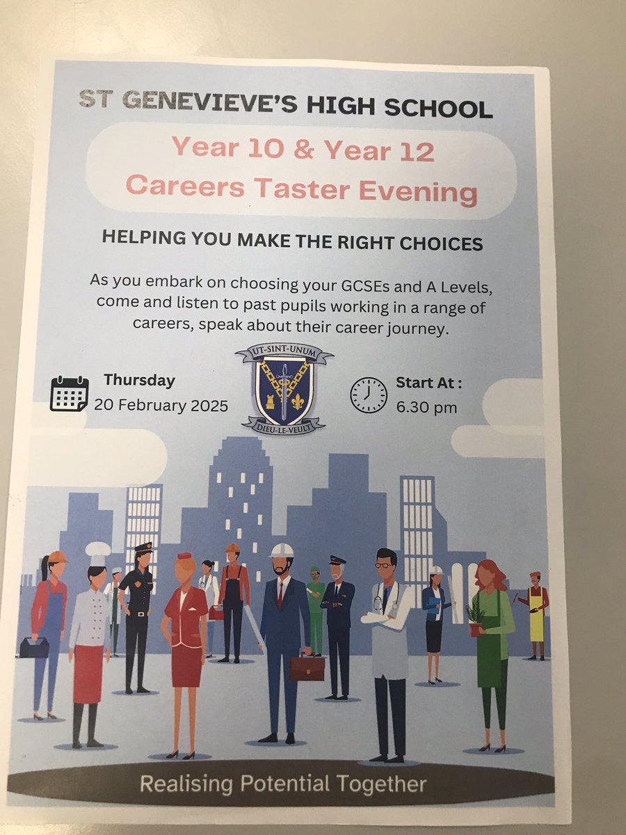 devlin_orlagh's tweet photo. Looking forward to our Careers Taster Evening for Year 10 &amp; 12 pupils and parents. We have a large number of past pupils attending this evening from a range of job sectors. There are also Universities, FE Colleges and training agencies also in attendance @stgensAP @_stgens https://t.co/kYt4Th9BhV