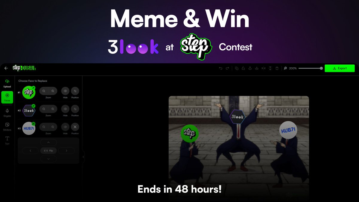 3look_io's tweet image. 3lookAtSTEP Contest Alert 🟢

Use our @stepconference widget (link in thread) wherever you are!

- Like + Follow @3look_io 
- Create a Meme/GIF with STEP Dubai &amp;amp; Hub71 stickers
- QT the post &amp;amp; tag @3look_io @stepconference @hub71ad

$100 - 2 winners 💸
48 hours