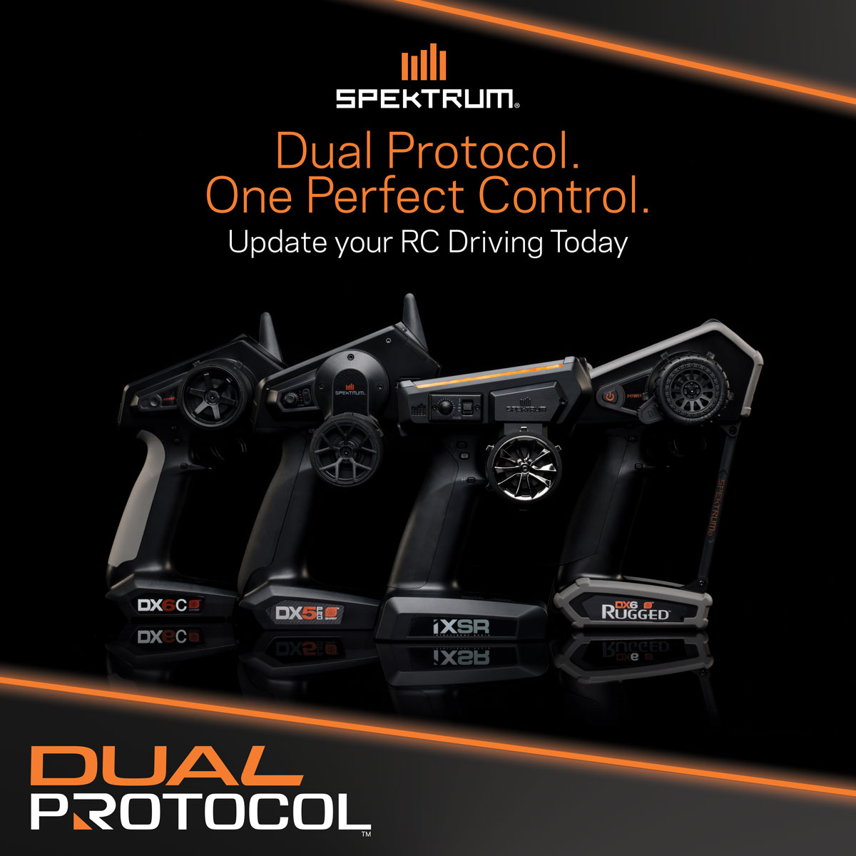 Horizon_Hobby's tweet photo. With the new SLT – DSMR firmware update your DSMR transmitter can now bind to SLT receivers giving you seamless control over even more RTR vehicles from ARRMA, Axia, Losi, and more! Update your Spektrum DX6C, DX6 Rugged, DX5 Pro, or iXSR today! 
https://t.co/YuxK1d8Sup https://t.co/oOmG0jfwQX