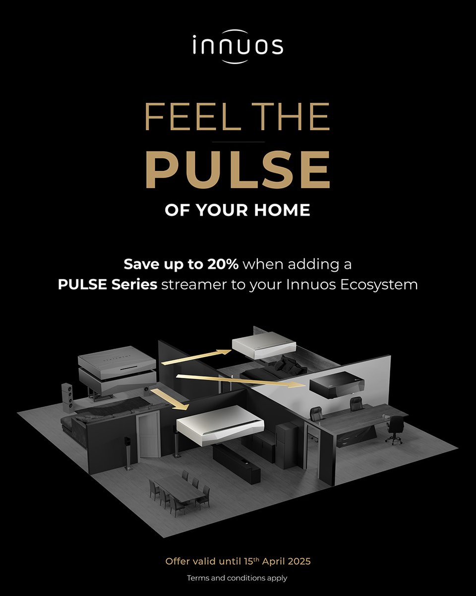 Innuos 'Feel the PULSE of your home' Offer: Get up to 20% off when you add a PULSE Series streamer to your Innuos Ecosystem.

Learn more about this offer👇
innuos.com/pulse-multiroo…