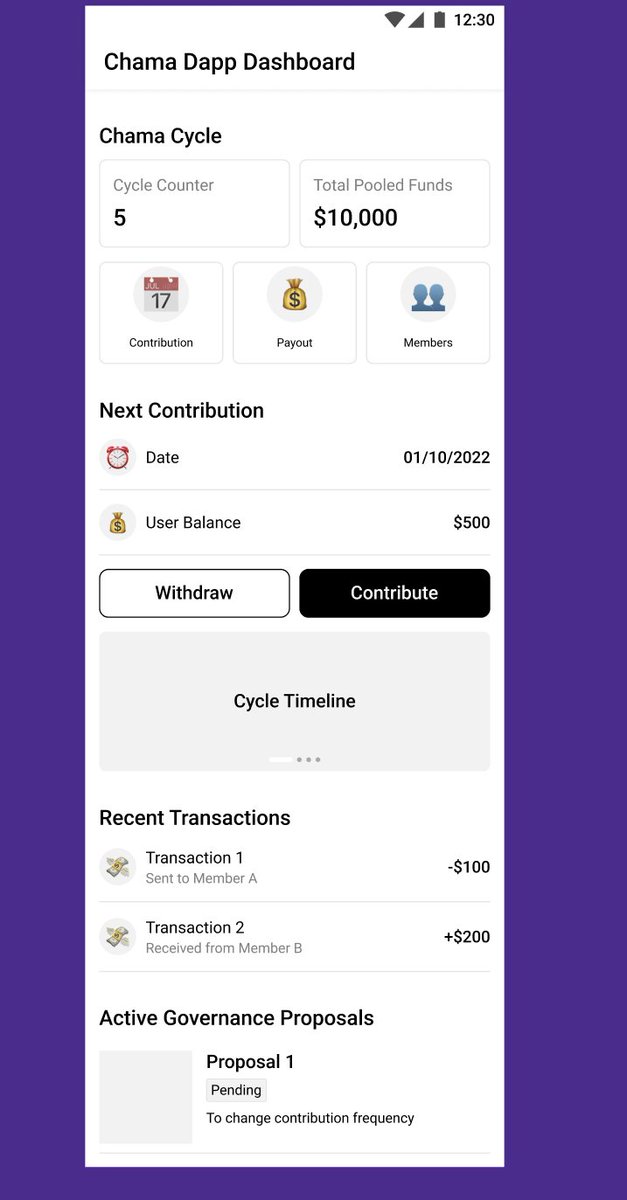 We're   excited to share a visual walkthrough of our Chama DApp user journey at the <a href="/Scroll_ZKP/">Scroll</a> Open Build in Public Hackathon! 🚀 

Explore the path from wallet connect to cycle management, where smart contracts transform community finance Huge thanks to <a href="/Scroll_ZKP/">Scroll</a> for hosting