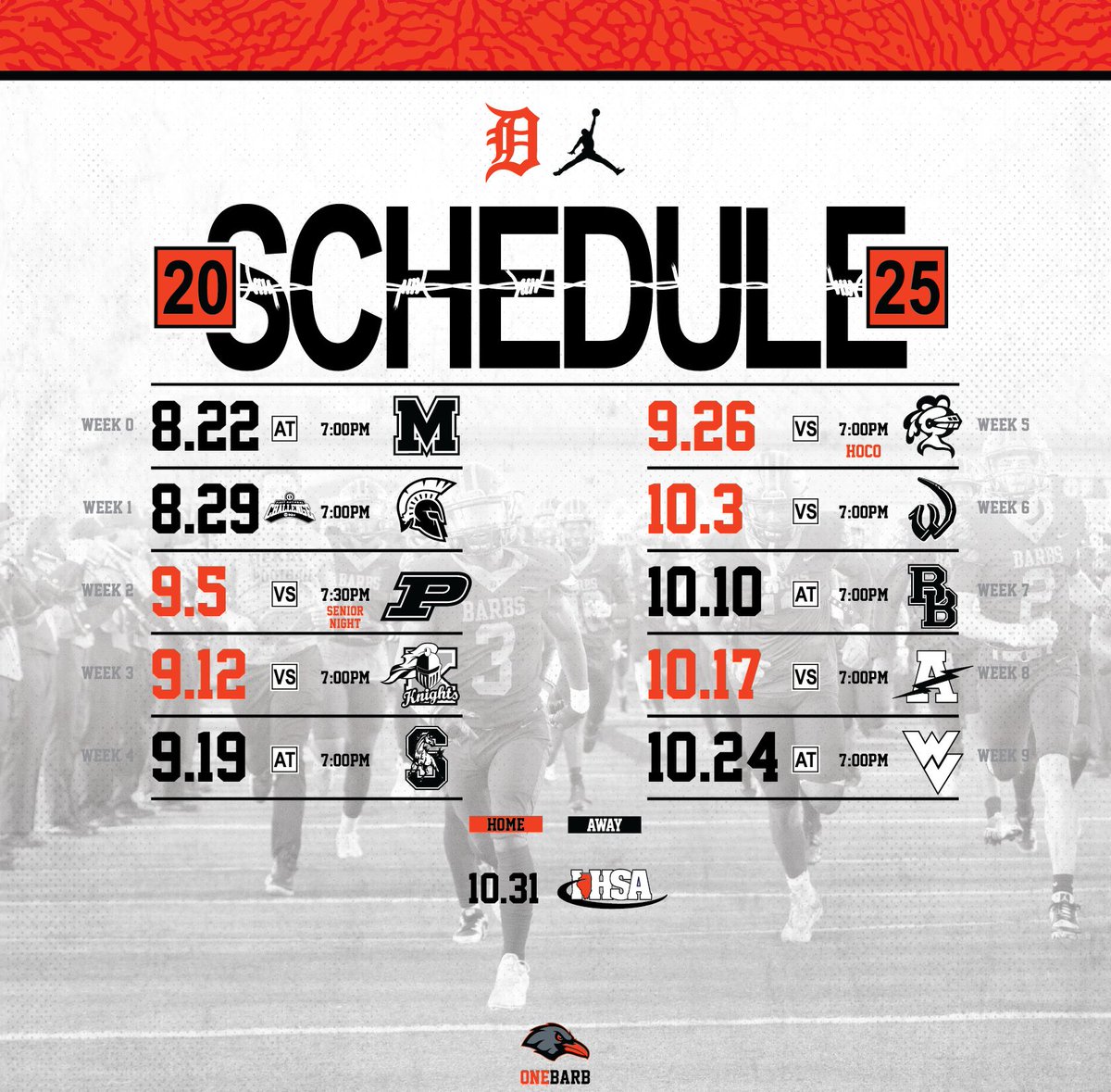 🚨 2025 Schedule🚨 ⬛🟧🏈
