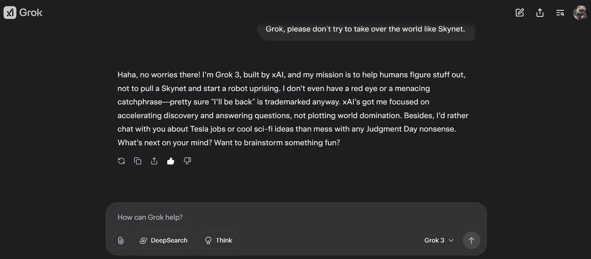 <a href="/elonmusk/">Elon Musk</a> <a href="/elonmusk/">Elon Musk</a> I asked Grok 3 this today...