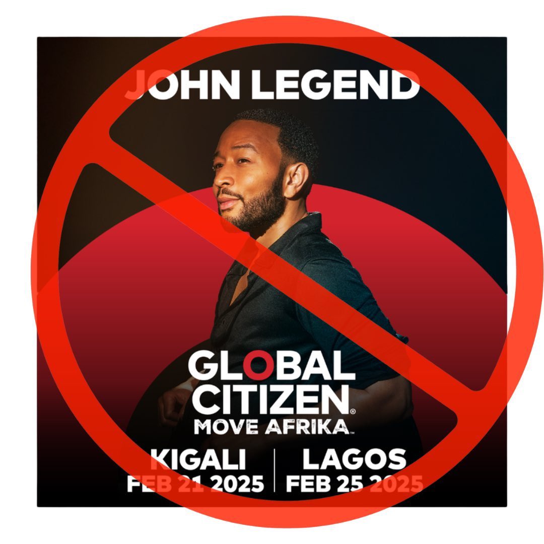 Dear <a href="/johnlegend/">John Legend</a>, be a legend and don’t perform in Kigali this February 21, 2025! Our sister <a href="/temsbaby/">TEMS</a> stood with the Congolese women and men who are being killed by the Rwandan Defense Forces.

There is a genocide in Congo!

Don’t be remember as the artist who supported