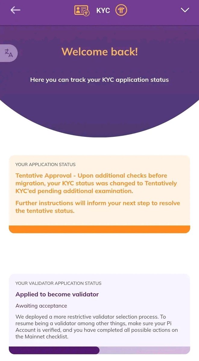 Is your KYC Status "Tentative Approval" ?   🪪

✨  Share your KYC Status below to keep the $PI Core Team informed!