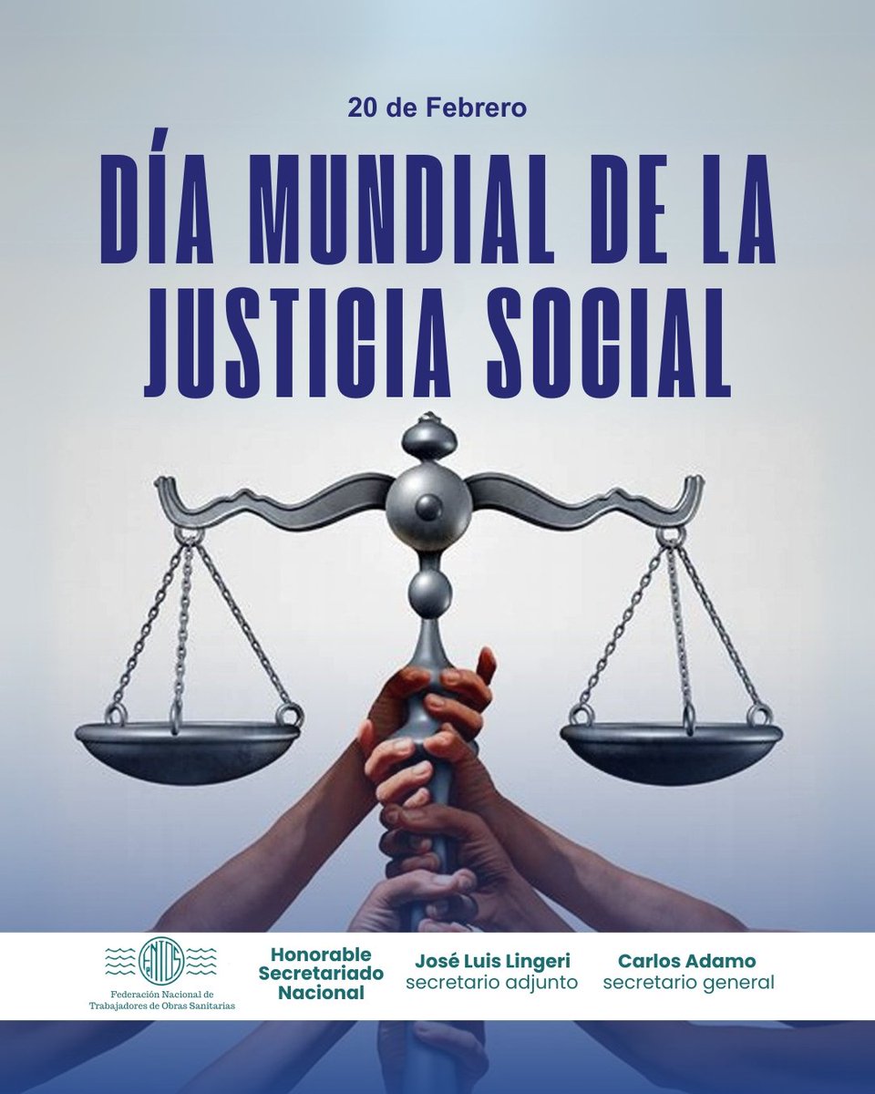 FentosOk's tweet photo. 🌍⚖️ #DíaMundialDeLaJusticiaSocial

La Justicia Social es equidad y acceso a derechos. Hoy, debe ir de la mano con el cuidado ambiental para garantizar estabilidad y calidad de vida.

En palabras de Perón: “Sin justicia social no puede haber libertad”. ✊

@cgtoficialok #FENTOS https://t.co/1AfunRPVvA