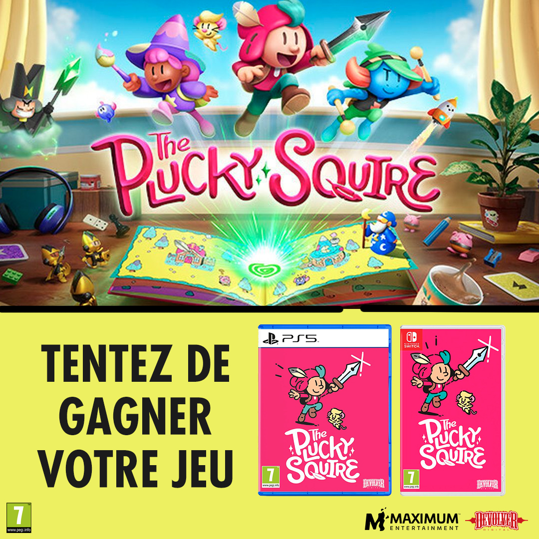 La version physique de The Plucky Squire sort demain sur PS5 et Nintendo Switch ⚔️ Tentez de gagner votre jeu ici ⤵️

🟡 Like⁣⁣⁣, RT &amp; Follow <a href="/Micromania_Fr/">Micromania-Zing</a> 
🟡 Mentionner en réponse un ami avec #MicromaniaThePluckySquire

Tirage au sort dans 7 jours !