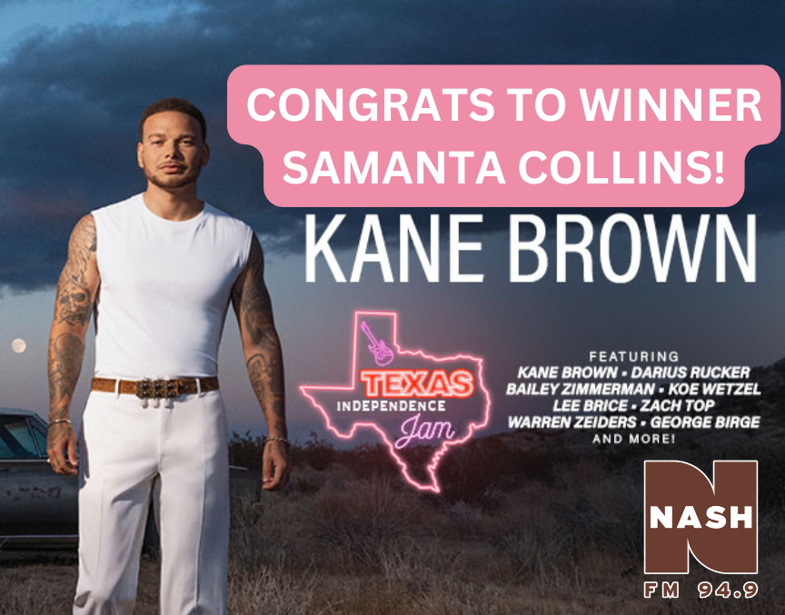Congrats to Samanta Collins for winning a trip to meet Kane Brown at Texas Independence Jam in Dallas this March! 🤠🎶 #KaneBrown #NashFM #CountryMusic