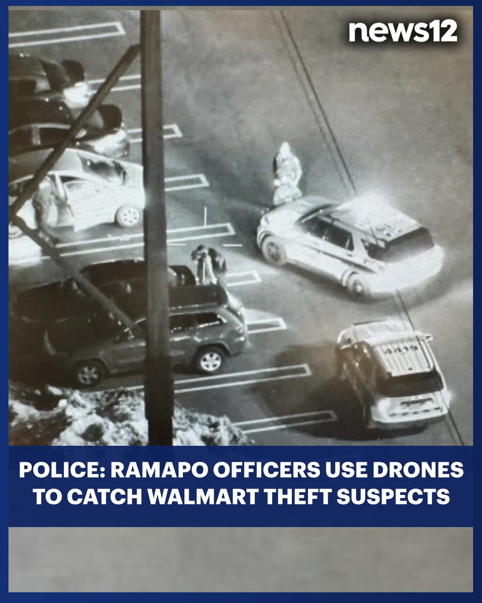 News12WC's tweet image. CAUGHT ON CAMERA: Two men were arrested in #Ramapo after attempting to steal from a Walmart, according to #police. The suspects were tracked and apprehended with the assistance of police drones. - bit.ly/417GINJ

#News12 #NewYork #crime