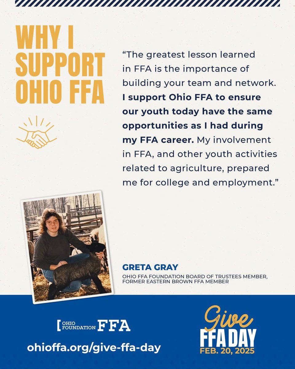 Telling our story today is important but what is ESSENTIAL is not forgetting how we got there and who helped us get there.  Without the support of my family and those who gave their time and energy to push me as part of youth development, ME would look a lot different.  <a href="/OhioFFA/">Ohio FFA</a>
