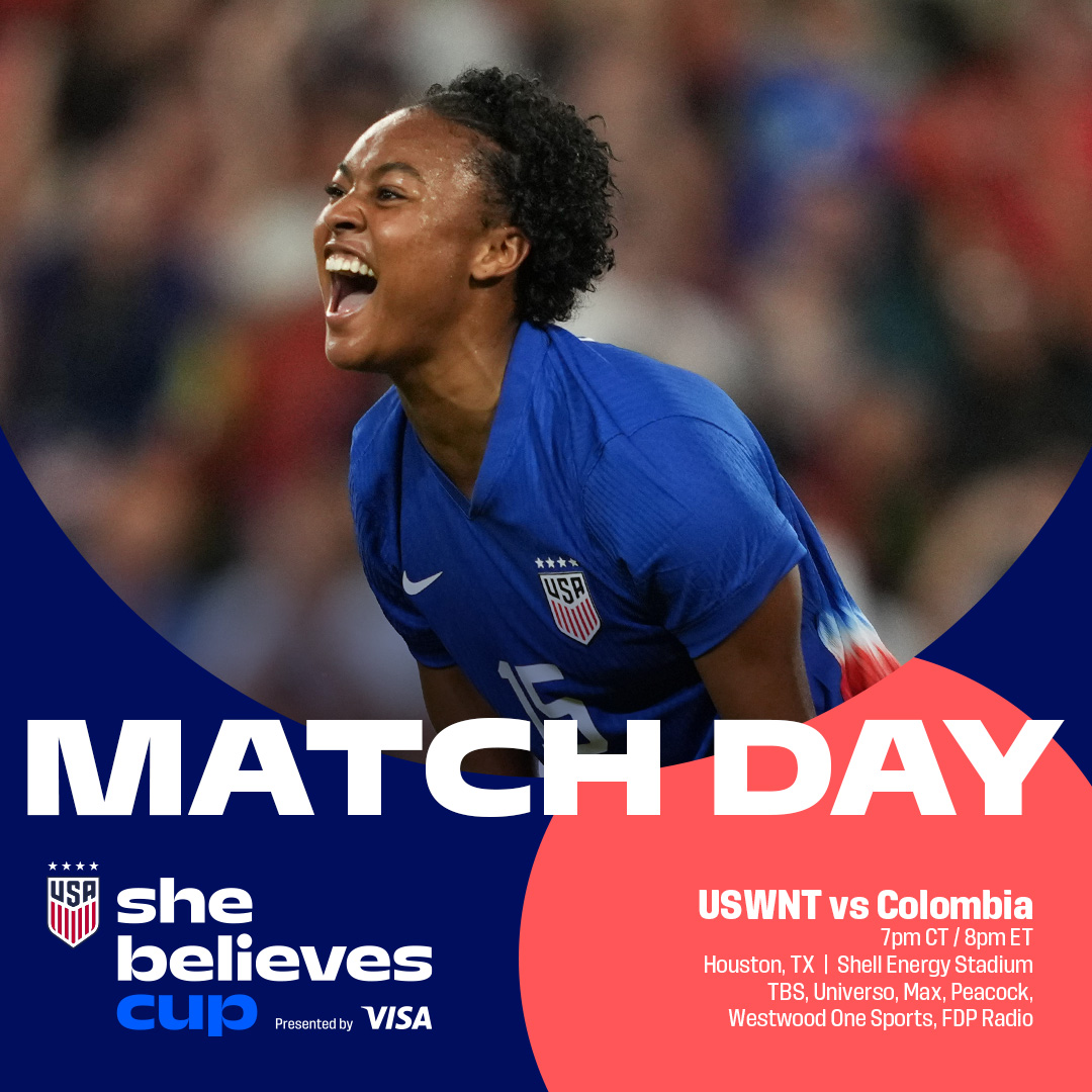 THE FIRST MATCHDAY OF 2025!!!

🇺🇸 USA vs. Colombia 🇨🇴 
🕖 8 PM ET 
📍 Houston, TX

🖥️ TNT, Universo, MAX, Peacock
🏆 shebelieves cup, presented by <a href="/Visa/">Visa</a>