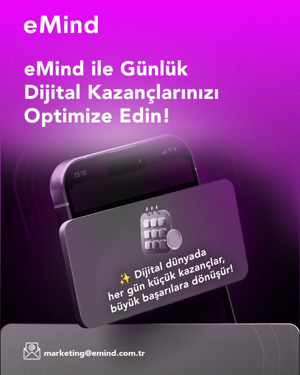 ✨ Dijital dünyada küçük adımlar, büyük başarılar getirir.
📊 eMind ile içerik yönetiminizi en verimli hale getirin ve kazanımlarınızı büyütün!
🚀 Dijital başarınızı optimize etmek için bizimle iletişime geçin!
📩 marketing@emind.com.tr
#DijitalDönüşüm #İçerikPlanlama