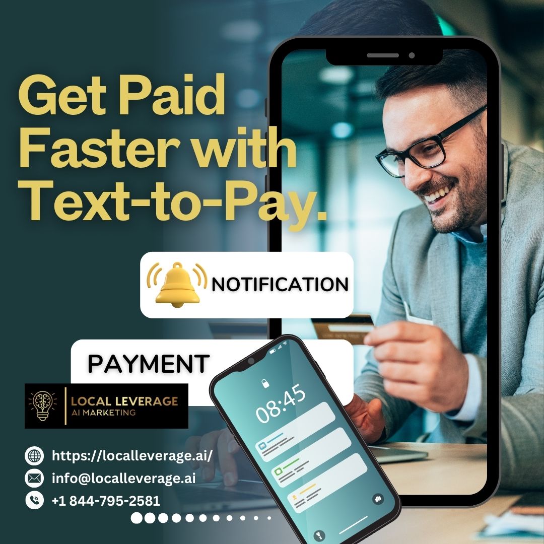 Send invoices, receive payments, and keep cash flow steady—all via text!

DM us 'PAY' to see how it works!
🔍 Contact Us: 
🌐 localleverageleads.com/pricing
📧 info@localleverage.ai 
📞 +1 844-795-2581
