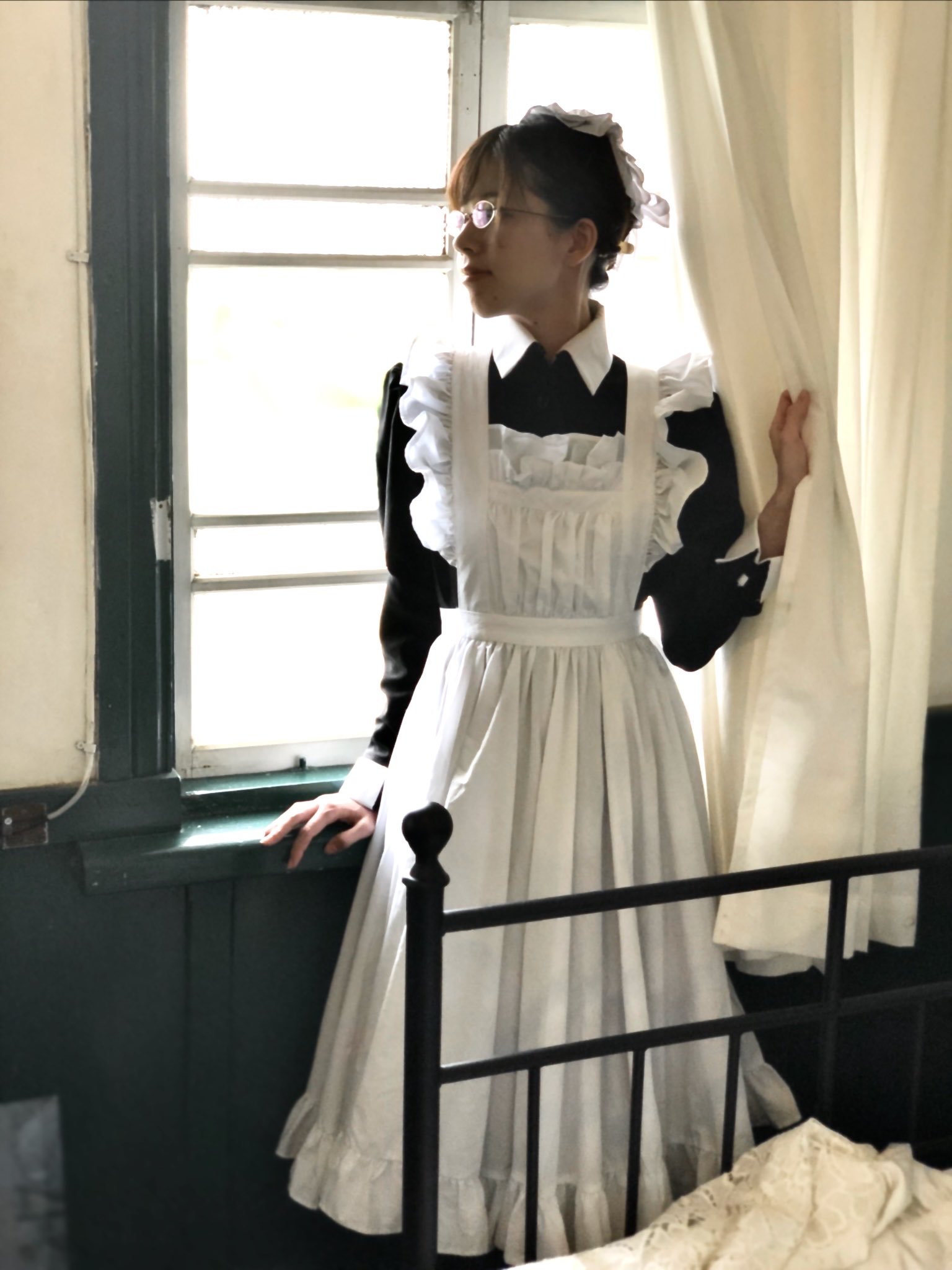 ワンダーパーラー 本物クラシカルメイド服ロング丈Mサイズ 帽子