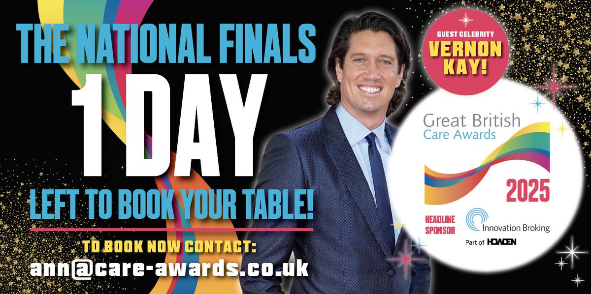 Last chance to book your tickets for the Great British Care Awards National Final! 

Don’t miss out on celebrating excellence in care. 🏆