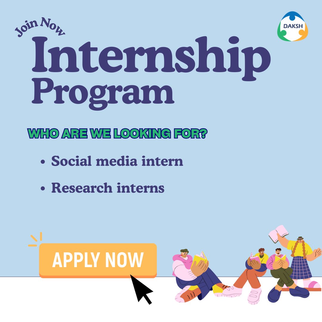 daksh_india's tweet image. #InternshipAlert | Join us at DAKSH.
DAKSH is looking for passionate Research Interns and a Social Media Intern, to be part of our teams working on judicial reforms and access to justice. If you&apos;re eager to make an impact, apply now!

Here are the JDs for your reference -…