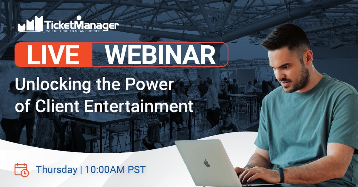 TicketManager's tweet image. Companies utilize client entertainment because it works. And the world&apos;s top brands trust #TicketManager to make it easy. 

Join our live #webinar today to see how you can get the most out of your tickets.

Register here👉ow.ly/UOU950S7FFf

#SportsBusiness x #SportsTech