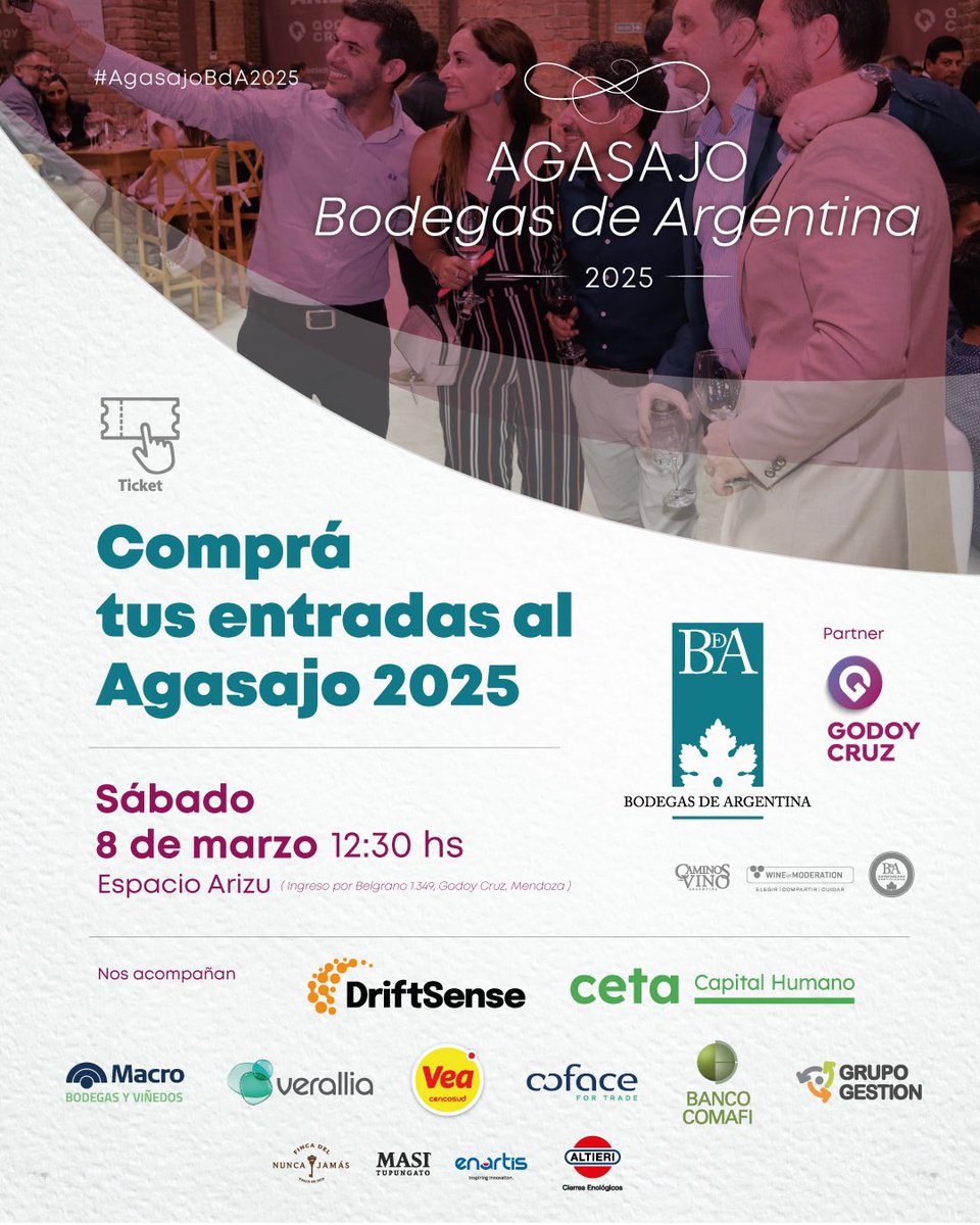 🍷✨ ¡Se acerca el Agasajo de Bodegas de Argentina 2025! 🎶🥂

Un encuentro imperdible donde el vino, la gastronomía y la música se unen en una celebración única.