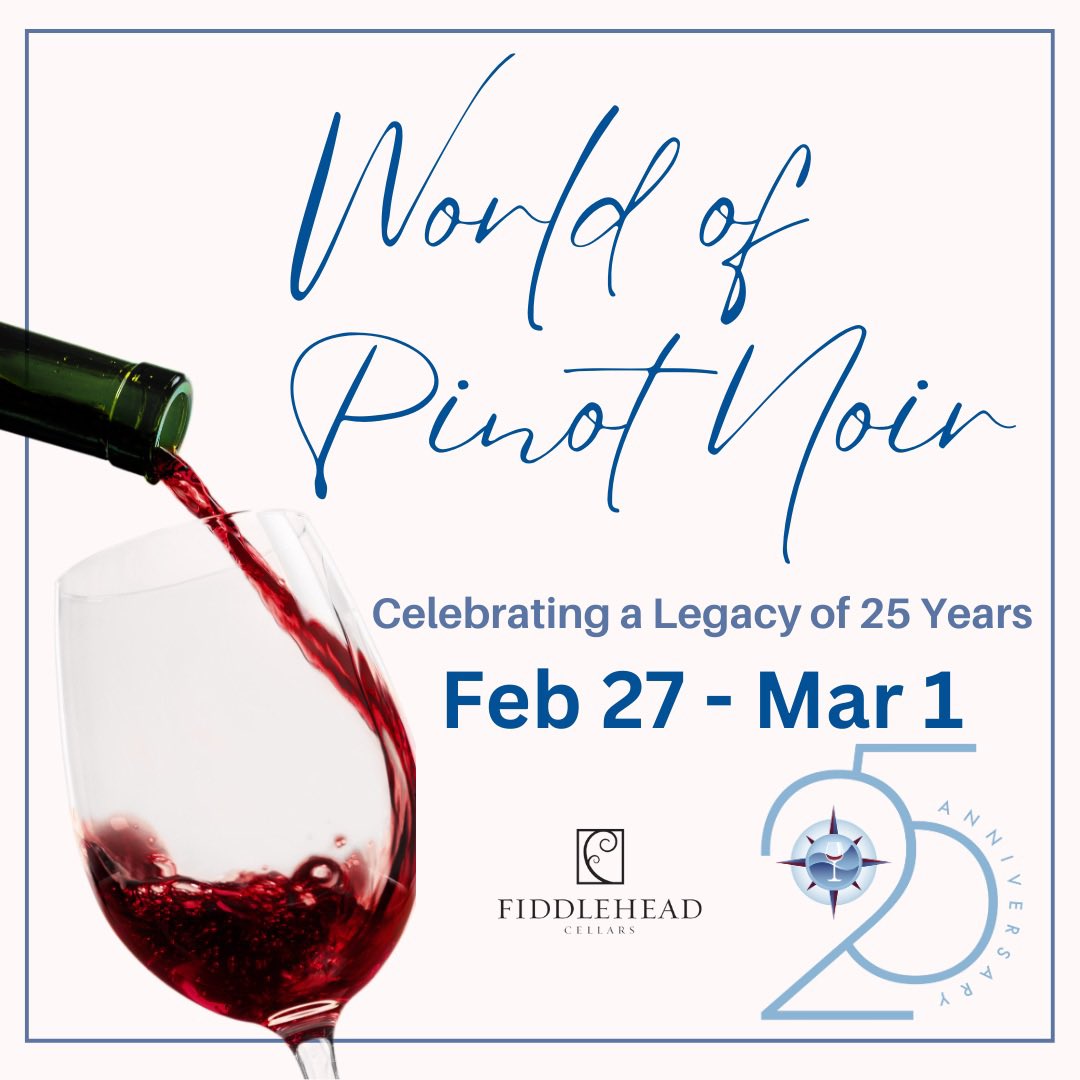 Get ready for a weekend of exceptional wine and unforgettable experiences at the World of Pinot Noir from Feb 27 – March 1! 

Grab your tickets before they’re gone and use code FIDDLEHEAD25 for a special discount on Grand Tasting tickets! 

Head to worldofpinotnoir.com! 🍷