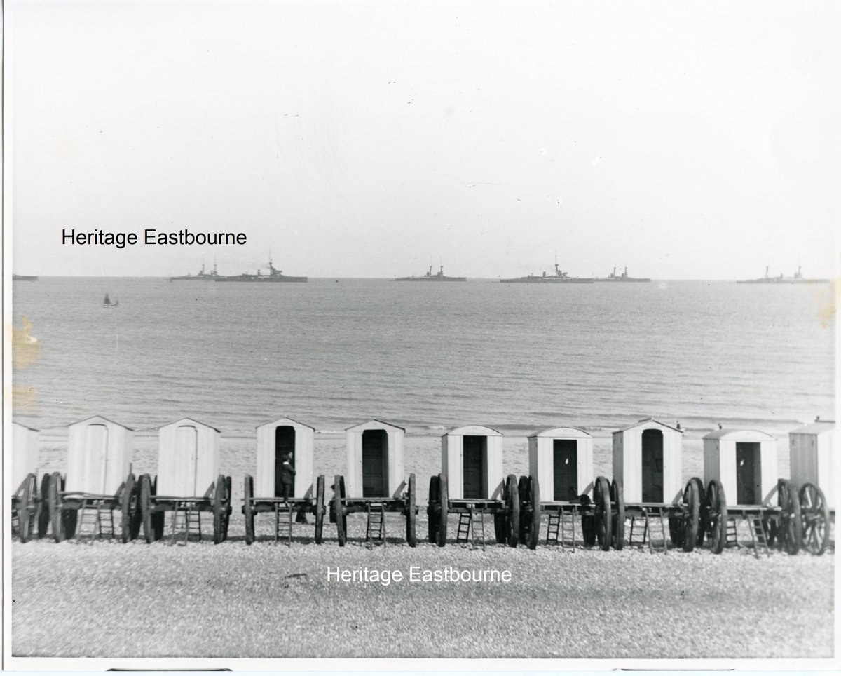 EB_Heritage's tweet photo. #TimehopTuesday to 1914 and the Channel fleet at anchor.  What a photo of two halves! https://t.co/h98ybssfmp
