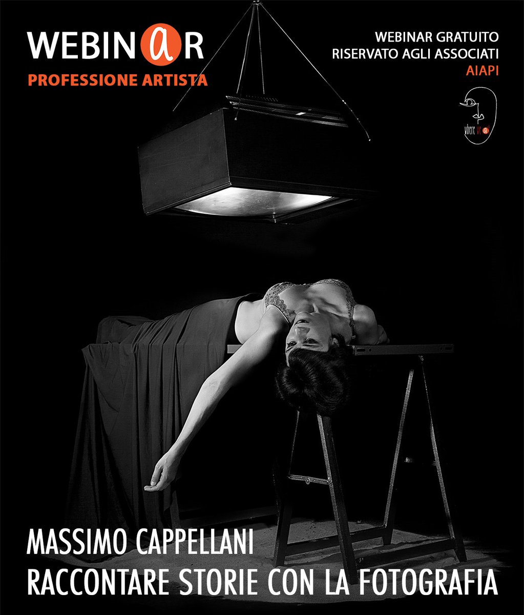 RobertoRoncaArt's tweet image. Webinar per associati AIAPI/UNESCO
RACCONTARE STORIE CON LA FOTOGRAFIA
Massimo Cappellani
25/02 alle 20.30 in Zoom
#aiapi #aiapiunesco #aiapiwebinar #webinaraiapi #webinar #professionalartistcard #arte #artecontemporanea #contemporaryart #artista #artisti #artistaprofessionista